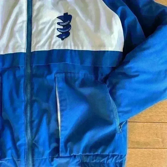 Canada Sportswear | Vintage Mens jacket Randy’s Rat Hole blue & white  size L - Picture 6 of 6